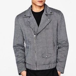 Zara man linen biker jacket